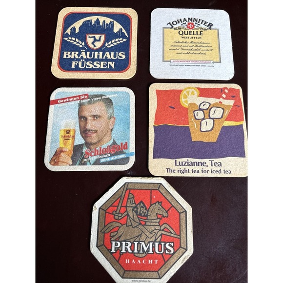 Beer Coasters Vintage Beer Coasters - Assorted lot of 5 Beer Collectibles Paper - Picture 2 of 14